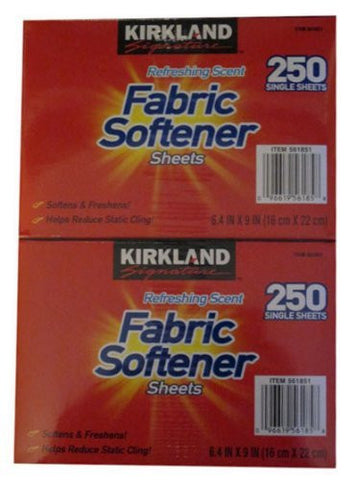 Kirkland Signature Fabric Softener Sheets 2x250 Count